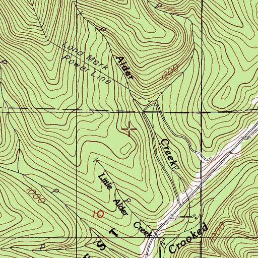 Topographic Map of Alsea Mountain Roadside Rest Area, OR