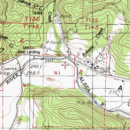 Topographic Map of Roberts Creek, OR