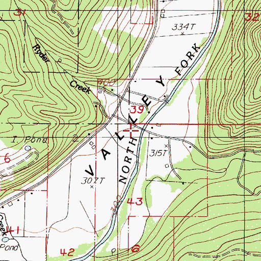 Topographic Map of Ryder Creek, OR