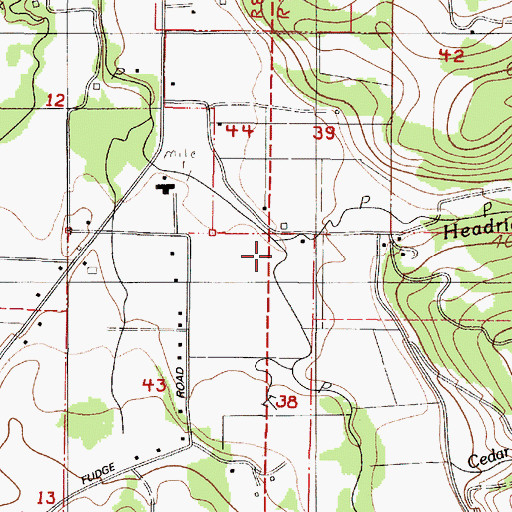Topographic Map of Headrick Creek, OR