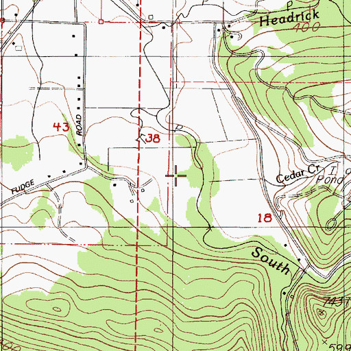 Topographic Map of Cedar Creek, OR