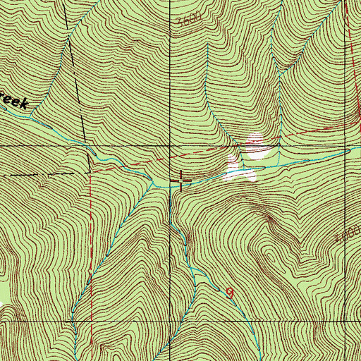 Topographic Map of Big Twelve Creek, OR