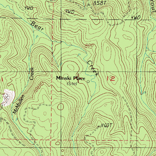 Topographic Map of McMullen Creek, OR