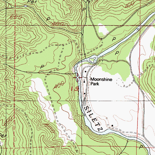 Topographic Map of Moonshine County Park, OR