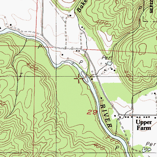 Topographic Map of Baker Creek, OR