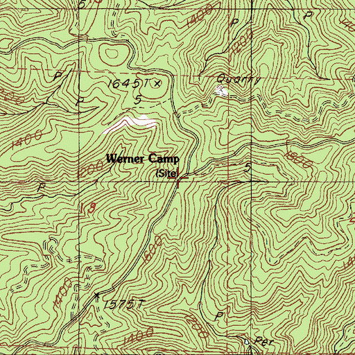 Topographic Map of Werner Camp (historical), OR