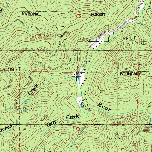 Topographic Map of Southman Creek, OR