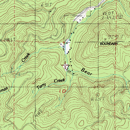 Topographic Map of Tarry Creek, OR