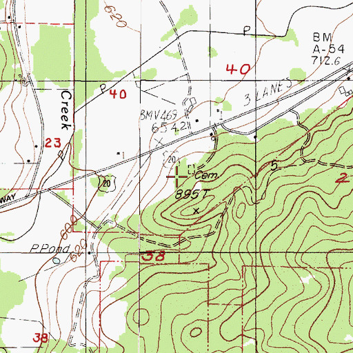 Topographic Map of Blodgett Cemetery, OR