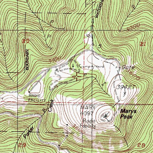 Topographic Map of Marys Peak Recreation Site, OR