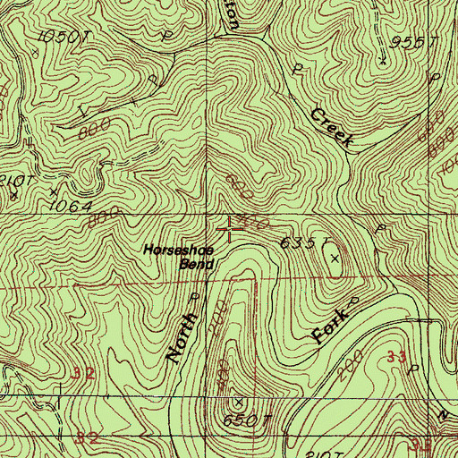 Topographic Map of Horseshoe Bend, OR