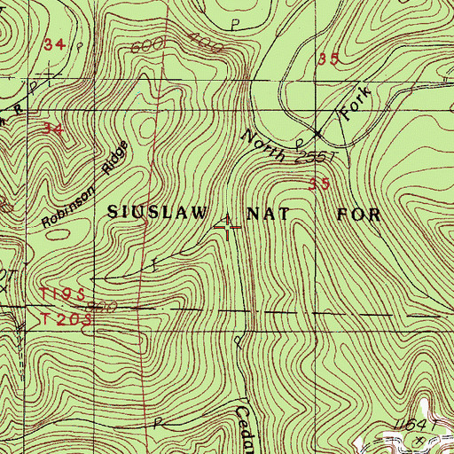 Topographic Map of Fisher Creek, OR