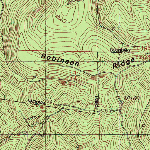 Topographic Map of Robinson Ridge, OR
