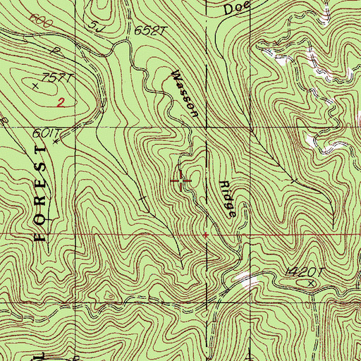 Topographic Map of Wasson Ridge, OR