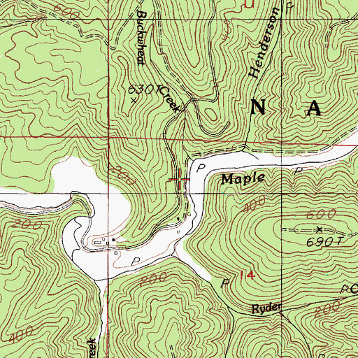 Topographic Map of Buckwheat Creek, OR