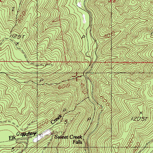 Topographic Map of Earl Creek, OR