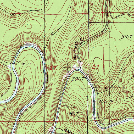 Topographic Map of Blackwell Creek, OR