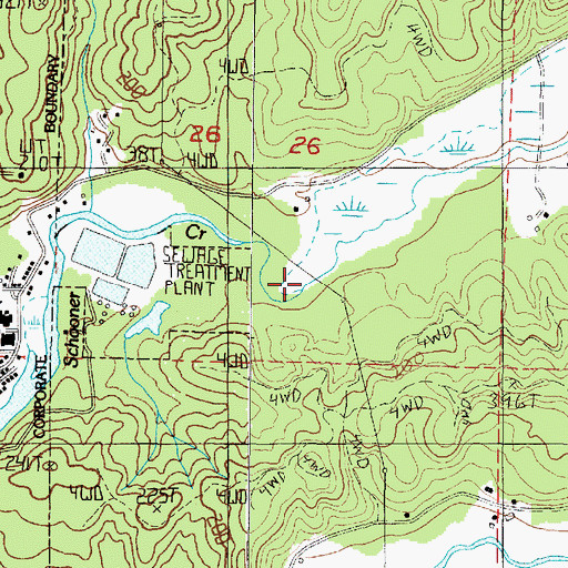 Topographic Map of Abrams Creek, OR