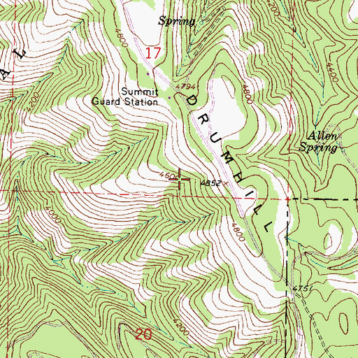 Topographic Map of Summit Spring, OR
