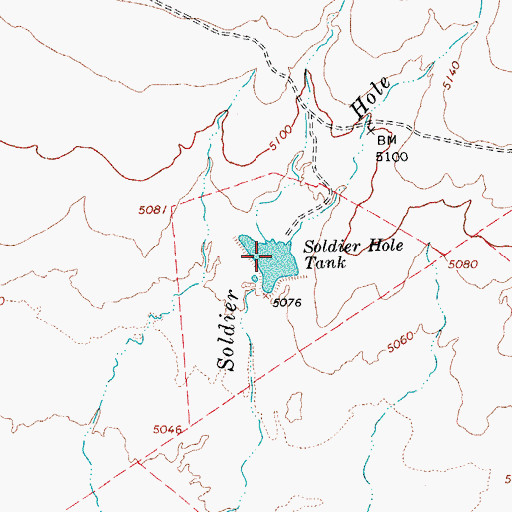 Topographic Map of Soldier Hole Tank, AZ