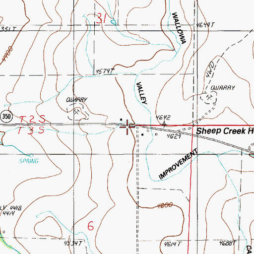 Topographic Map of Sheep Creek Hill Summit, OR