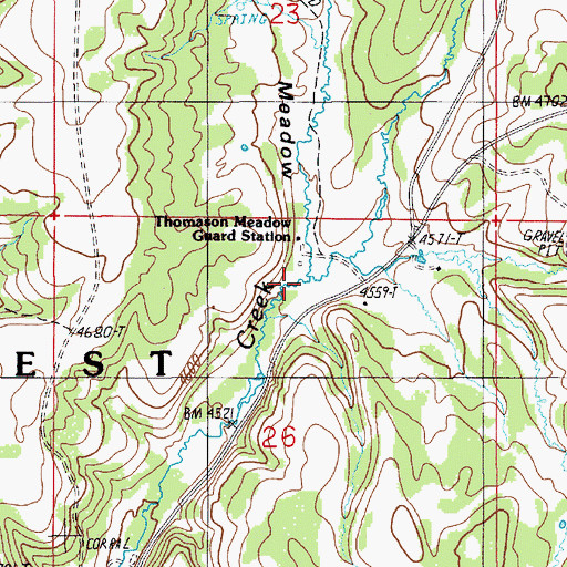 Topographic Map of Thomason Meadow Guard Station, OR