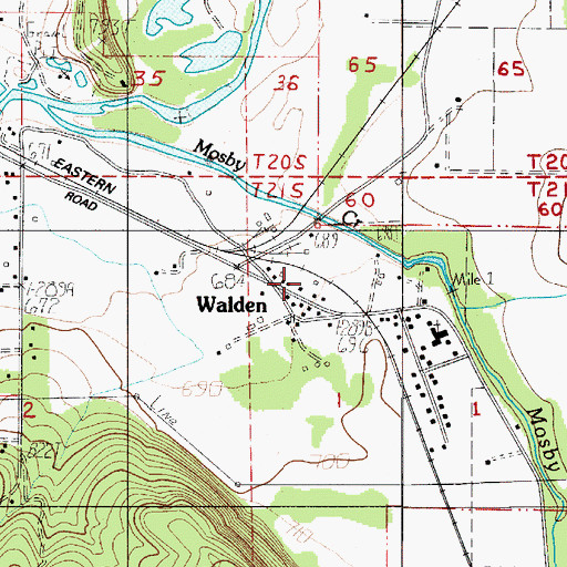 Topographic Map of Walden, OR