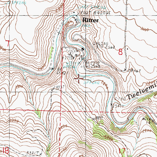 Topographic Map of Powell Hot Springs, OR
