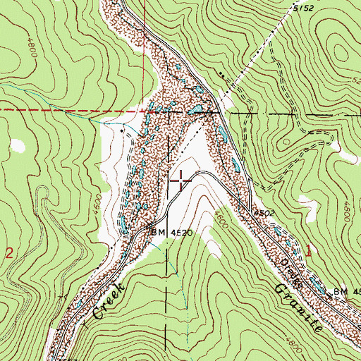 Topographic Map of Lawton (historical), OR