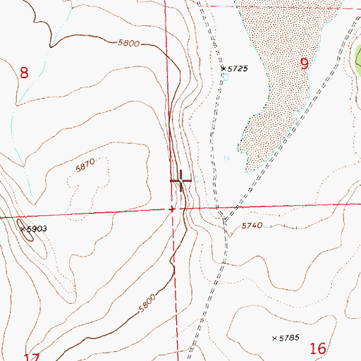 Topographic Map of O'Keefe Reservoir Number Four, OR