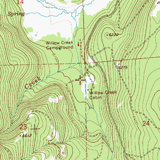 Topographic Map of Willow Creek Guard Station, OR