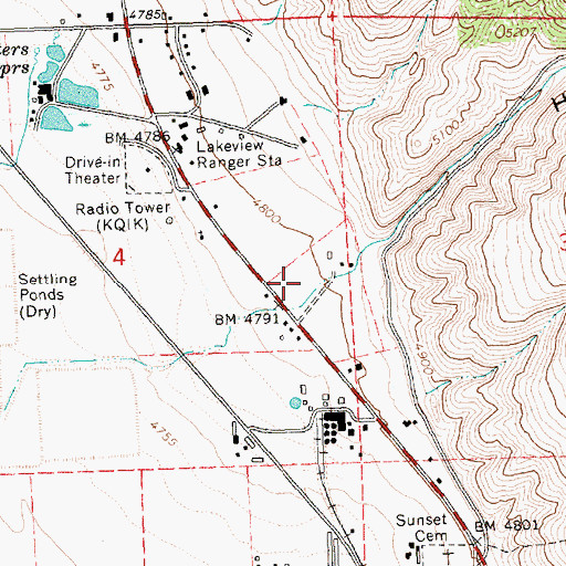 Topographic Map of Hammersley Creek Reservoir, OR
