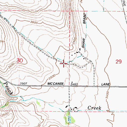 Topographic Map of Gussie Creek, OR