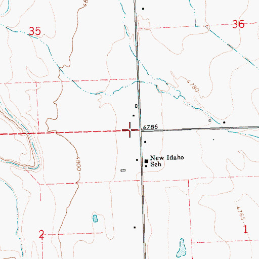 Topographic Map of New Idaho, OR