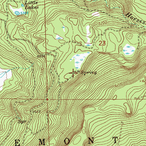 Topographic Map of Dog Lake Spring, OR