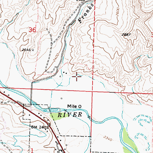 Topographic Map of Throop Ditch, OR