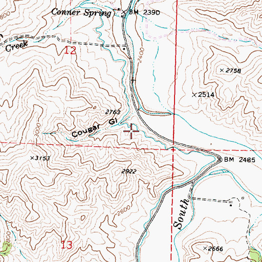 Topographic Map of Cummings Ditch, OR
