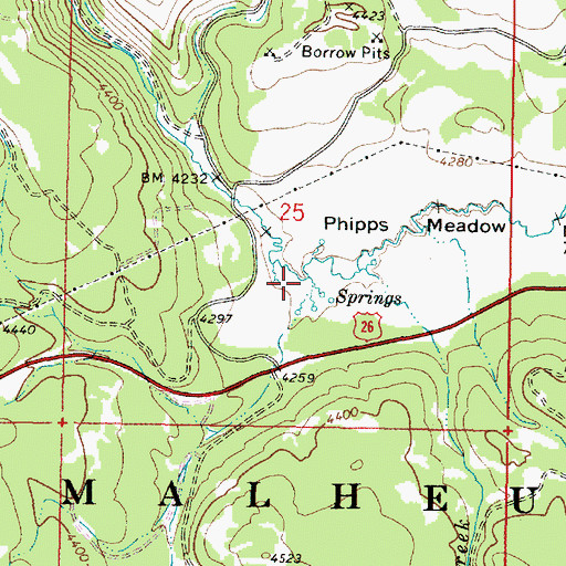 Topographic Map of Little Phipps Creek, OR