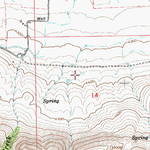 Topographic Map of Woodward Reservoir Number Two, OR