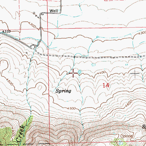 Topographic Map of Woodward Reservoir Number One, OR