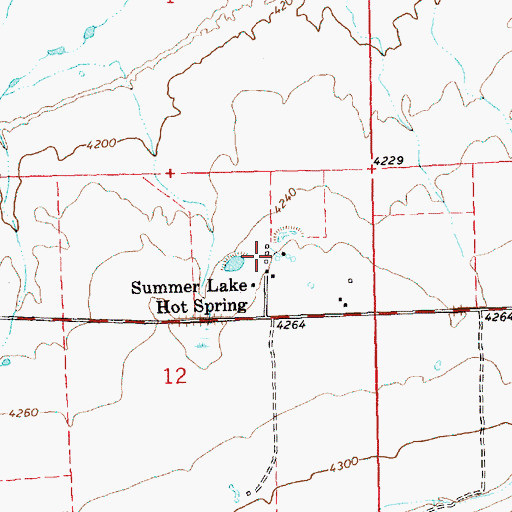 Topographic Map of Summer Lake Hot Springs, OR