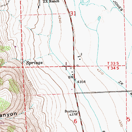Topographic Map of Chewaucan (historical), OR