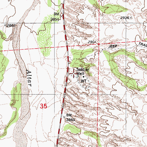 Topographic Map of Soldier Well, AZ
