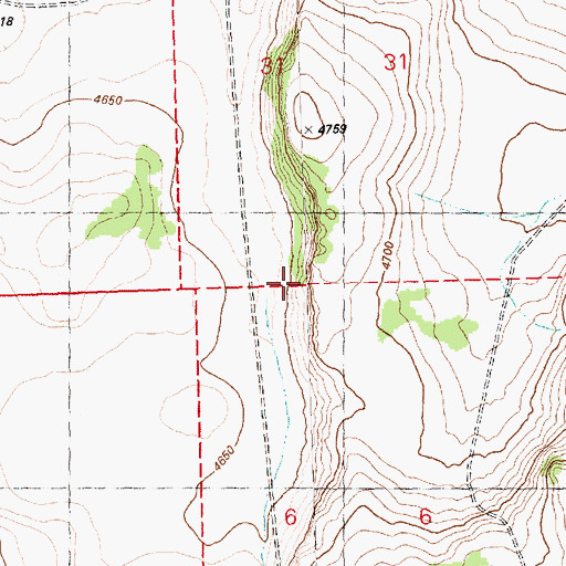 Topographic Map of Pine Ridge, OR