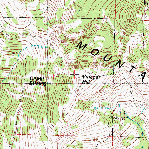 Topographic Map of Greenhorn Mountains, OR
