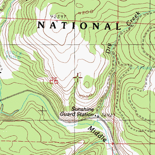 Topographic Map of Sunshine Springs, OR