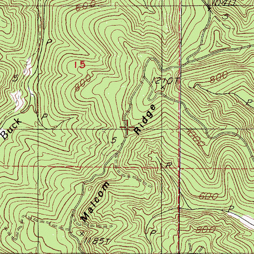 Topographic Map of Malcolm Ridge, OR