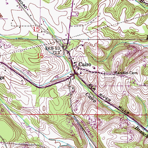 Topographic Map of Cairo, AL