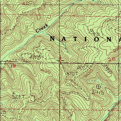 Topographic Map of Patterson Creek, OR