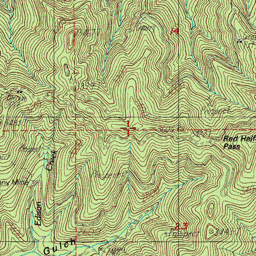 Topographic Map of Red Heifer Mountain, OR